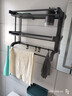 百悍枪灰毛巾架免打孔卫生间置物架浴室洗手间收纳架子厕所洗漱台挂件 50灰色双层【单杯】 实拍图