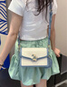 柏萨尼（PESASRIE）轻奢品牌包包女款小兔子女士单肩斜挎包真皮小方包情人节生日礼物 米白蓝-兔年限定【礼盒包装】 实拍图