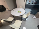 丰舍 餐桌 岩板餐桌简约现代可变圆桌伸缩折叠家用实木饭桌餐桌椅组合 黑白色软包椅【雪山白哑光12MM】 1.2米 一桌六椅【升级四轨】 实拍图