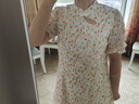 独束大码女装镂空绣花改良旗袍女夏季新款胖mm复古气质连衣裙 白底红花碎花裙 L （尺码：2） 实拍图