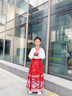 旻胜 儿童马面裙汉服中式国风古装夏季薄款短袖表演服男女孩生日礼物 红色140码【136-145cm/60-70斤】 晒单实拍图