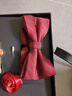 猎尚礼服5件套男酒红领带正装结婚新郎婚礼领结方巾领带夹生日礼物 （手打款）大礼盒五件套酒红条纹 实拍图