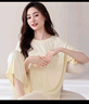 棉十三女士睡衣夏季薄款【莫代尔带胸垫】圆领短袖七分裤宽松家居服套装 实拍图