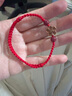 思梨小桃花朱砂桃木手链女红绳编绳民族风国潮本命年小众复古手饰 BZ448朱砂桃木手绳 平安红 实拍图