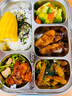 美厨（maxcook）304不锈钢饭盒 加大加深五格学生饭盒餐盘配餐具2L 杏色MCFT142 实拍图
