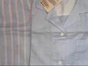 无印良品（MUJI） 女式 无侧缝双层纱织睡衣女士家居服春秋纯棉条纹格纹长袖 女款 浅蓝色条纹 M (上装160/84A下装160/66A) 实拍图
