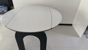 上林春天实木餐桌 意式极简实木折叠桌家用岩板餐桌椅组合小户型餐厅饭桌 【实木双轨】黑色/纯白+船桨椅 1.2米 单餐桌 实拍图