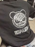 HI PANDA你好熊猫短袖T恤男美式高街痞帅个性夏季舒适透气重磅纯棉五分袖 【100%纯棉】-黑#JDP熊猫粉笔 L 实拍图