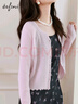 伊芙丽（eifini）蒋欣代言薄透粉色修身百搭针织开衫女罩衫上衣2025春季新款 粉色 S 80-105斤 实拍图