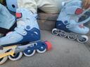 小状元平花轮滑鞋儿童专业溜冰鞋男女全闪【中小学轮滑】年货节礼物蓝S 实拍图