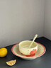 可爱陶瓷卡通水果食光陶瓷饭碗家用2025新款可爱餐具酸奶碗米饭碗 4.5寸圆宝碗-苹果+山竹-1个装 实拍图