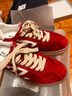 莎莎苏【明星同款】秋冬新款运动休闲鞋厚底德训鞋马卡龙小白鞋女骐骥红 安可拉红 37 实拍图