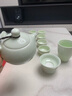 苏氏陶瓷（SUSHI CERAMICS）翡翠玉功夫茶具套装羊脂玉陶瓷三才盖碗青瓷茶壶礼盒装节日礼物 实拍图