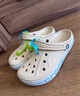 卡骆驰crocs洞洞鞋贝雅卡骆班轻便耐磨一脚蹬休闲鞋|205089 冬日白/彩色-1LI 40 (250mm) 实拍图