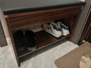 米客米家（MIKEMIJIA）鞋柜换鞋凳子家用门口简易置物架出租屋用多层鞋子收纳架可坐鞋柜 两层胡桃色-皮质坐垫|60*32*44CM 实拍图