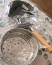 BSITN雪平锅锤纹不锈钢奶锅18cm婴儿辅食锅不粘锅小蒸锅带蒸笼带盖5438 实拍图