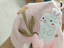 映季纯棉纱布浴袍式浴巾女士可穿浴裙宝宝儿童母亲子洗澡裹巾浴衣睡袍 花花兔 小童身高尺寸110-130cm 实拍图