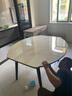上林春天 亮光岩板餐桌椅组合 现代轻奢可伸缩吃饭折叠方桌中小户型洽谈桌 抗菌雪山白丨轻奢皮椅丨黑色框架 1.4米 餐桌【无椅】 实拍图