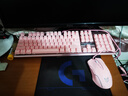 本手机械键盘鼠标套装 粉色有线游戏键鼠套装耳机三件套女生台式笔记本电脑104键吃鸡背光发光电竞外设 三件套【粉色键盘青轴+鼠标+猫耳耳机USB版】 实拍图