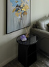 高端沙发边几小茶几客厅钢化玻璃小茶几轻奢置物架酒店家用床头柜 黑色-加粗款-3C黑灰面钢化玻璃 实拍图