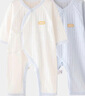 贝瑞加（Babyprints）宝宝连体衣2件装婴儿四季内衣纯棉爬服薄款哈衣柔软家居睡衣 蓝66 实拍图