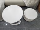 艺难忘奶油风岩板茶几客厅桌家用小户型简约轻奢法式网红圆形茶几桌组合 纯白岩板茶几【50+70】现货速发 送货到家 实拍图