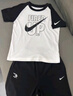 NIKE3BRAND 耐克男女童纯棉短袖T恤+短裤2件套夏季插肩袖儿童短袖套装 实拍图