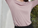 骆驼（CAMEL）防晒运动T恤女透气速干圆领长袖上衣 C0W1YL6660A5 粉紫 L 实拍图