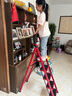 星奇堡 家用梯子工程梯折叠多功能人字梯伸缩室内加厚两用梯子 加厚六步梯-红色 实拍图