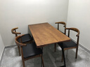 润亚（Runya）北欧简约实木餐桌椅组合客厅吃饭桌子家用小户型复古铁艺人长方形 140*70*75一桌4椅 实拍图
