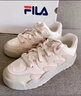 斐乐（FILA）斑斓鞋ROSETTA女鞋板鞋新款面包厚底鞋复古休闲鞋 奶白/浅粉-GP 37.5 实拍图