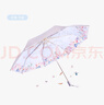 LOVE STILL真双层加倍防晒降温遮阳伞超强防晒防紫外线女太阳伞晴雨伞UPF50+ 真双层玫瑰金+镀金伞骨-花海天蓝 实拍图