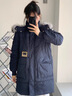 金羽杰冬季新潮羽绒派克服女中长款大毛领连帽拼接羽绒服女士Y21606161 实拍图