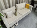 昊罔（HAOWANG）北欧简约现代布艺沙发小户型客厅双人出租房卧室公寓简易网红沙发 米白色【乳胶款】 大双人 140cm 置物袋+2抱枕 实拍图