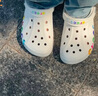 卡骆驰crocs洞洞鞋贝雅卡骆班轻便耐磨一脚蹬休闲鞋|205089 白/深蓝-126 39 (240mm) 实拍图