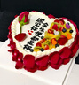 芙瑞多鲜花生日蛋糕玫瑰花送女孩老婆闺蜜女朋友6英寸450克 实拍图