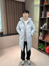波司登2025新款羽绒服男女同款长款连帽90绒休闲百搭外套B250245171DS 淡灰蓝|5979 S 160/84A 实拍图