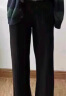 婧麒（JOYNCLEON）孕妇裤外穿裤子孕妇装春秋款春夏季托腹裤运动休闲裤交叉款阔腿裤 黑色【春夏款】 L 实拍图