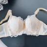 夏.娃.之.秀文胸女内衣蕾丝聚拢洞洞杯软支撑侧收副乳调整型显大上托胸罩 肤色 75A /34A上薄下厚杯 实拍图