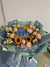 艾斯维娜父亲节鲜花速递向日葵混搭花束生日礼物全国同城配送 向日葵蓝绣球混搭花束 实拍图