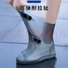 迪普尔防水防雨鞋套耐磨防滑高筒中筒男女款黑色防滑防暴雨 L(38-39) 中筒 实拍图