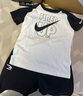 NIKE3BRAND 耐克男女童纯棉短袖T恤+短裤2件套夏季插肩袖儿童短袖套装 实拍图