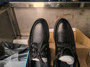 红蜻蜓同款头层牛皮男鞋男士商务休闲皮鞋男时尚透气鞋英伦休闲 黑色单鞋6627 39 实拍图
