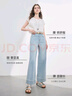三彩2025夏季新款收腰显瘦牛仔裤九分裤垂感直筒裤休闲裤子M 冰川蓝预售[付款15天内]发 S 155/64A 实拍图