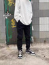 啄木鸟冰丝裤男2025夏季薄款速干休闲裤子男士宽松束脚潮牌九分长裤 深灰 常规 4XL 实拍图