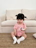 幼歌（YOUGE）夏季新款婴幼儿透气高弹清爽三角爬服休闲宝宝连体衣潮 粉色 73cm 晒单实拍图