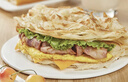 粮全其美手抓饼原味100g*20片装健康早餐卷饼 培根火腿烤肠伴侣早餐半成品 实拍图