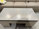 古宜 多功能茶几饭桌两用升降折叠简约现代客厅小户型伸缩岩板茶几 多功能升降茶几【配2凳】 120cm*60cm 实拍图