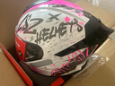LS2情侣摩托车头盔男女机车赛车四季全盔儿童盔防雾大尾翼802 特白/粉红摩擦 M(建议52-53头围) 实拍图