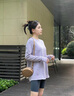 蕉下（beneunder）宽松长袖T恤女CT13824棉质高弹亲肤内搭可外穿打底衫女幻雾紫L 实拍图
